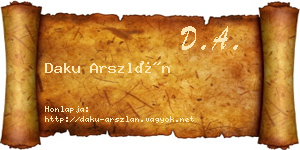 Daku Arszlán névjegykártya